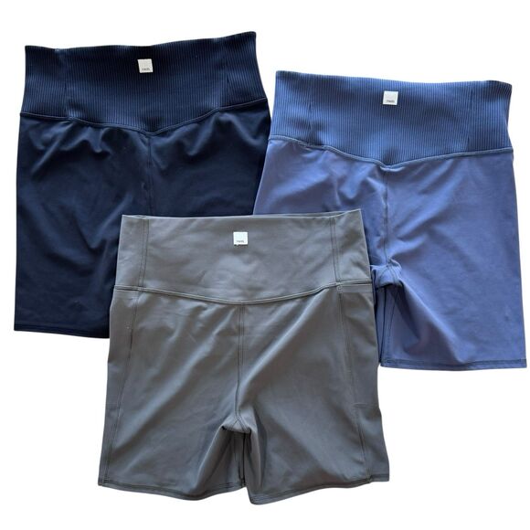 Vuori Pants - Vuori Women's Ribbed Studio And Pocket Biker Shorts Lot Of 3 Large VW376 VW390